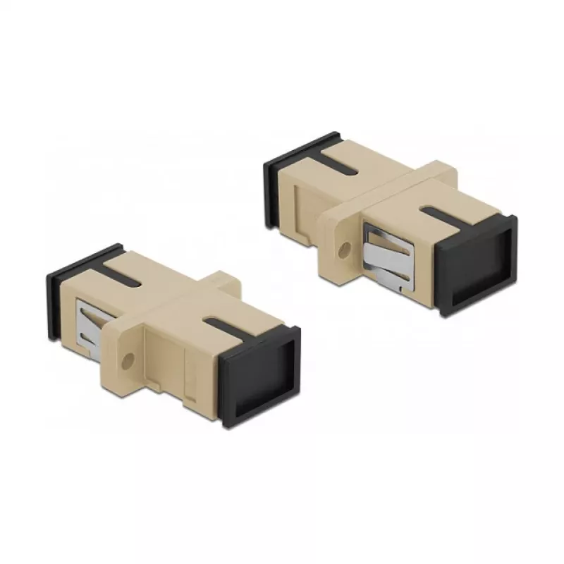 Conector de fibra óptica SC hembra-hembra DELOCK 85993, beige, pack de 4