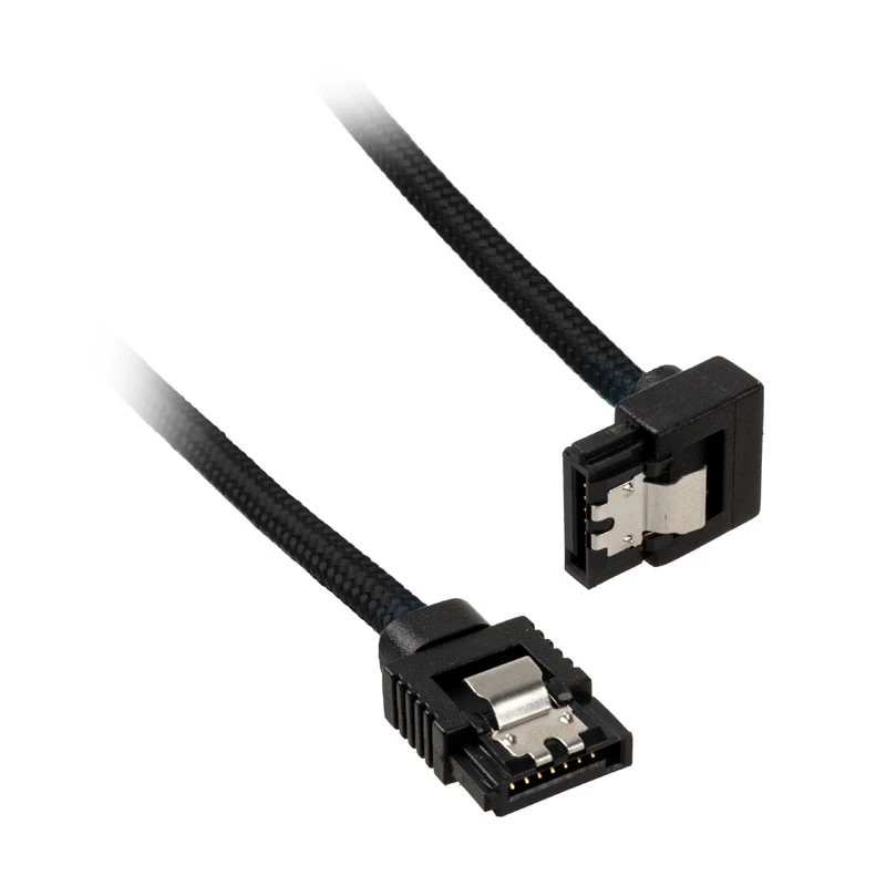 Corsair CC-8900278 cable SATA Premium con malla, acodado, 30 cm, negro, pack de 2