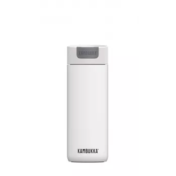 Vaso térmico Kambukka Olympus 500 ml – acero inoxidable 18/10, aislamiento al vacío, a prueba de salpicaduras, base antideslizante, blanco
