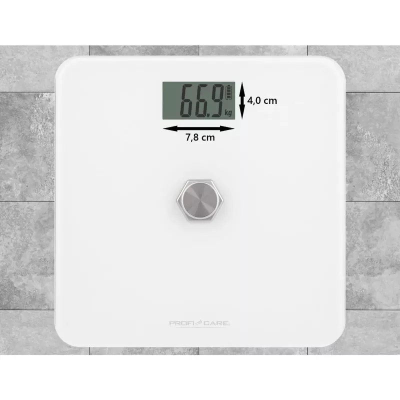 ProfiCare PC-PW 3112 báscula de baño cinética, pantalla digital, apagado automático, blanca