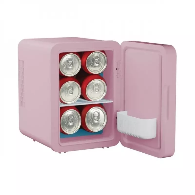 Mini nevera con espejo de maquillaje LED Elle ESDAFX04PUEU 4 L, lila
