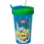 Room Copenhagen LEGO Vaso con pajita Iconic Boy Azul claro (azul/verde, 500 ml)