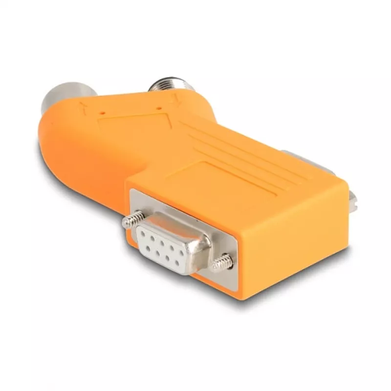 DELOCK divisor CAN-Bus D-Sub 9 (conector macho/hembra) a M12 de 5 polos codificado A (conector macho/hembra) 35° naranja