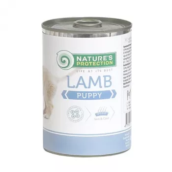 Comida húmeda para cachorros Nature’s Protection Puppy Lamb 400 g – comida completa en lata con cordero para cachorros