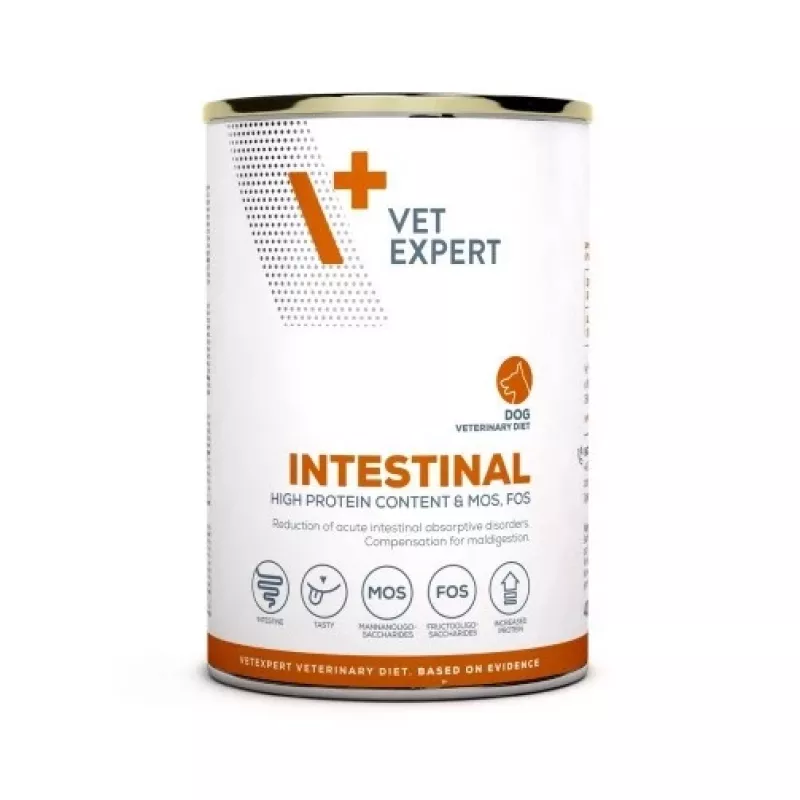 Comida húmeda para perros VETEXPERT Veterinary Diet Intestinal 400 g, ave, sin cereales, para recuperación tras cirugía digestiva
