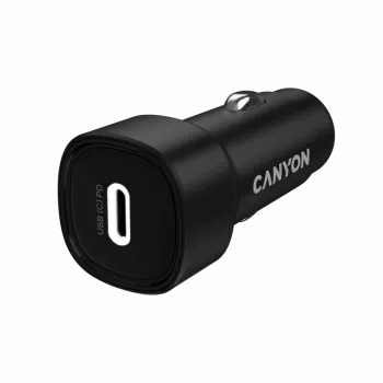 Cargador de coche CANYON OnDrive 30 PD 30W USB-C negro – fuente de alimentación USB-C para vehículos, 30W PD