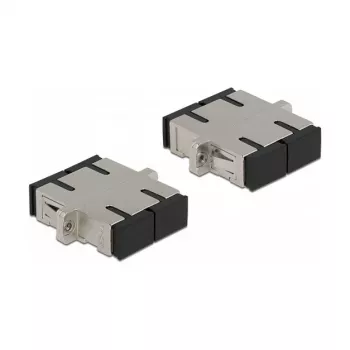 Acoplador de fibra óptica SC dúplex hembra a SC dúplex hembra monomodo metal DeLOCK 86873