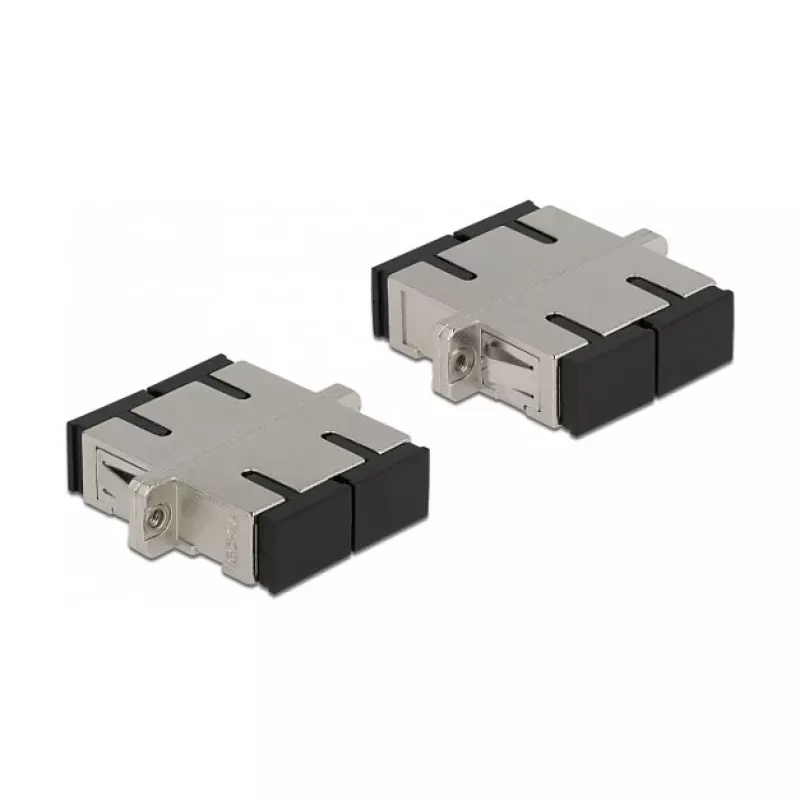 Acoplador de fibra óptica SC dúplex hembra a SC dúplex hembra monomodo metal DeLOCK 86873