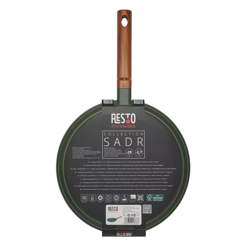 Sartén plana para crepes RESTO 93712 — 28 cm de diámetro, 2,7 cm de altura