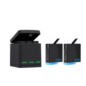 Cargador de tres canales Telesin GP-BNC-801 para GoPro Hero5/6/7/8 con compartimento de carga para 2 baterías