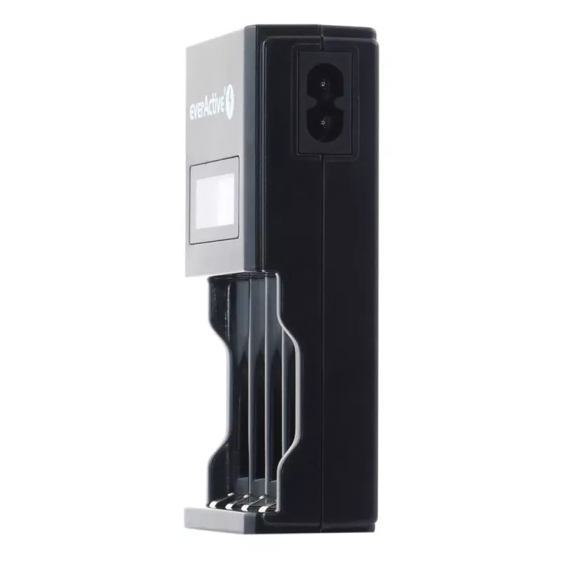 Cargador de baterías everActive NC450B — cargador de 4 celdas AAA, 110/230V AC, negro