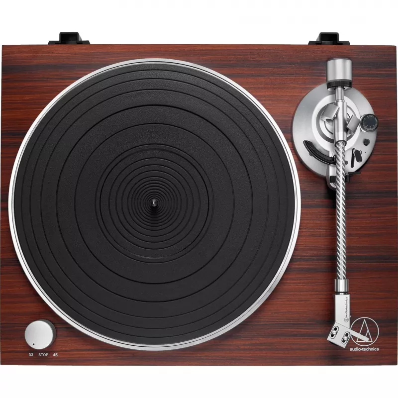 Tocadiscos de accionamiento por correa Audio-Technica AT-LPW50BTRW marrón manual