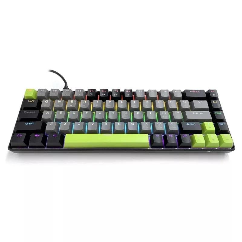 Teclado mecánico MEDIA-TECH MT1260 Red Core MX60, factor de forma 60%, interruptores CHERRY MX Red, iluminación RGB, USB, verde