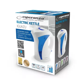 Esperanza EKK018B hervidor de agua 1,7 L, blanco/azul