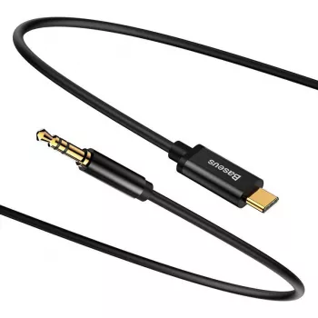 Baseus Yiven cable de audio USB-C a minijack 3,5 mm, 1,2 m (negro)