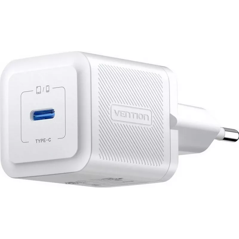 Cargador móvil Vention FEPW0-EU – cargador de CA de interior USB-C de 20W para smartphone, tablet, smartwatch, auriculares, blanco