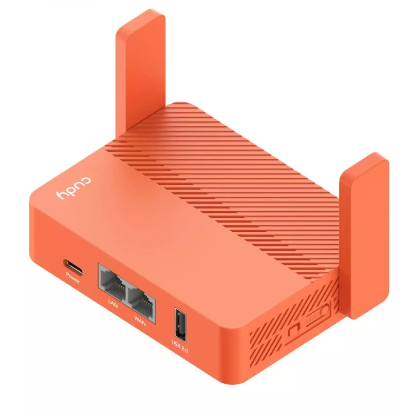 Router portátil Cudy AC1200 (TR1200) – Naranja, alimentación por red, 1x RJ-45 LAN/WAN, USB 2.0