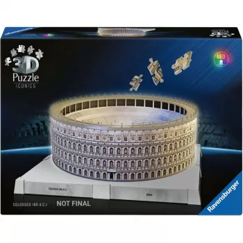 Puzle 3D Ravensburger Iconics Coliseo de Roma – 216 piezas, incluye luz LED