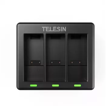 Cargador de 3 ranuras Telesin para GoPro Hero 12 / Hero 11 / Hero 10 / Hero 9
