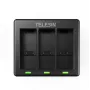 Cargador de 3 ranuras Telesin para GoPro Hero 12 / Hero 11 / Hero 10 / Hero 9