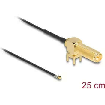 Cable coaxial DeLOCK 12033 0,25 m RP-SMA I-PEX MHF4 negro
