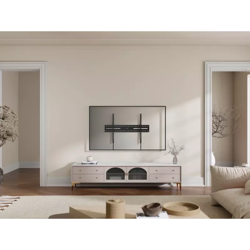 Soporte de pared fijo para TV GEMBIRD WM-100F-01 para pantallas de 43–100 pulgadas, acero, carga máx. 75 kg, VESA 75x75–900x600