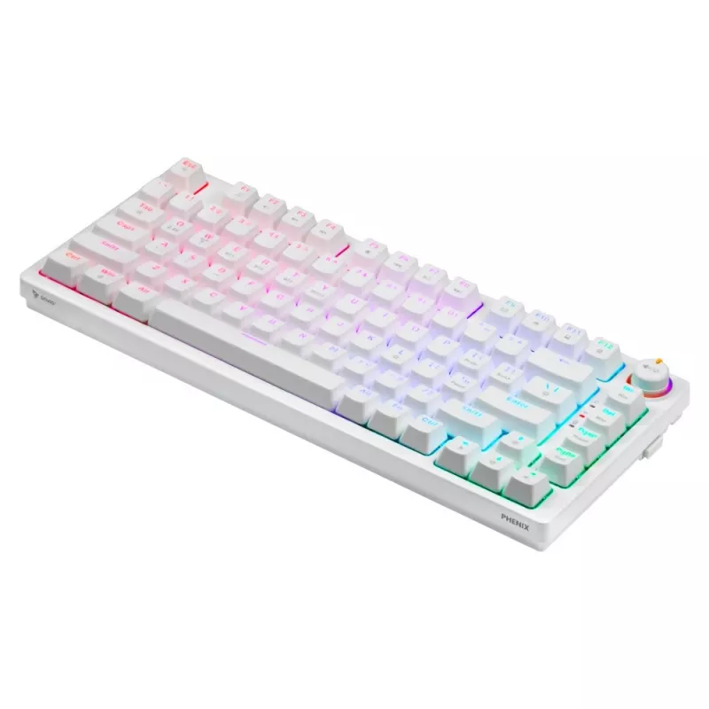 SAVIO PHENIX WHITE teclado mecánico inalámbrico, Gateron Red Pro, ABS