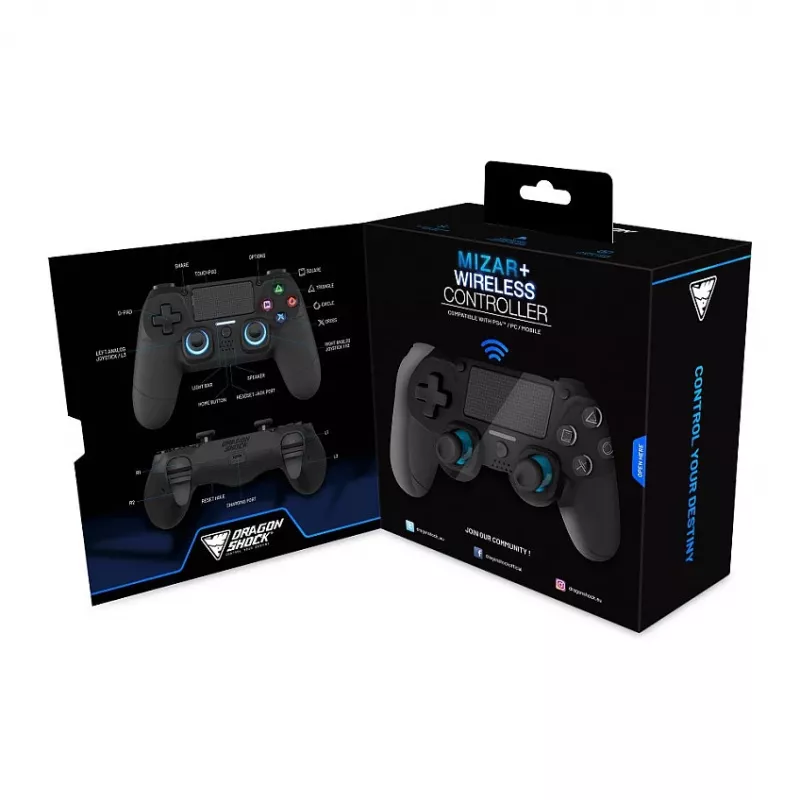 Mando Dragonshock Mizar+ Inalámbrico negro PS4/PC