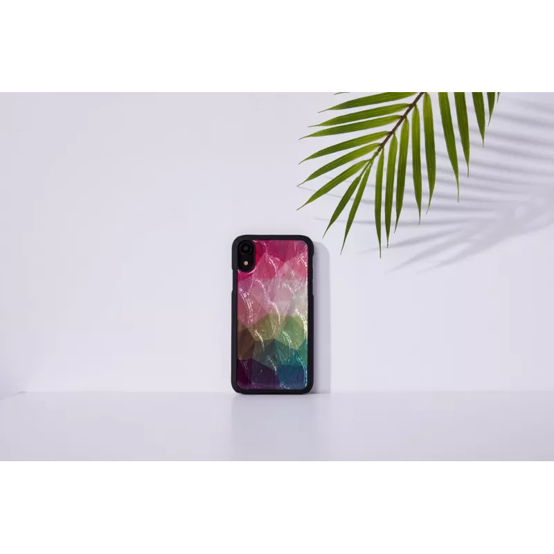 Funda para smartphone iKins para iPhone XR — diseño de flores acuáticas, negra