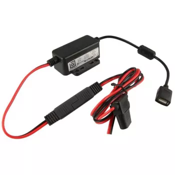 Cargador para dispositivos móviles RAM Mounts RAM-GDS-CHARGE-V7B1U — cargador USB para interior, entrada 10–30 V, salida máx. 9 V, 2,5 A, cable de 1,2 m, negro/rojo