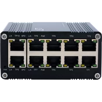 Switch PoE no gestionado Exsys EX-62025POE 10 puertos Gigabit, compatibilidad PoE 802.3af/at