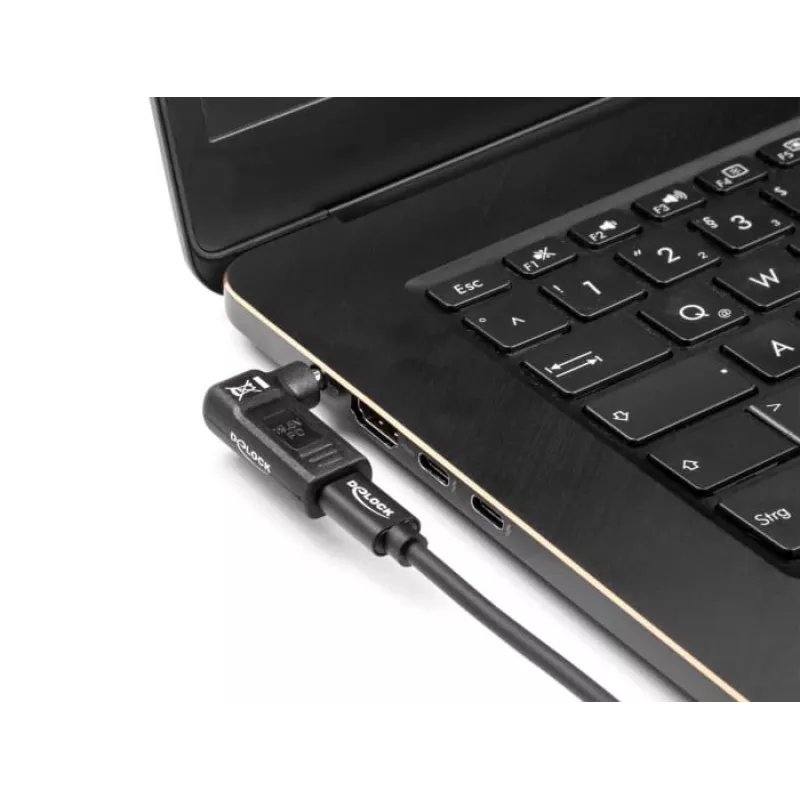 Adaptador DeLOCK USB Type-C conector hembra a HP 4,8 x 1,7 mm conector macho 90° en ángulo