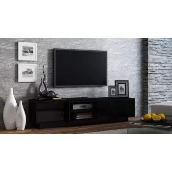 Mueble de TV Cama SIGMA1 180 negro/negro brillante