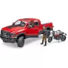 Dodge RAM 2500 Power Wagon con remolque y moto Ducati 02502 BRUDER