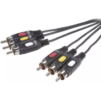 SpeaKa Professional SP-7869868 Cable de vídeo compuesto 10 m 3 x RCA Negro (SP-7869868)