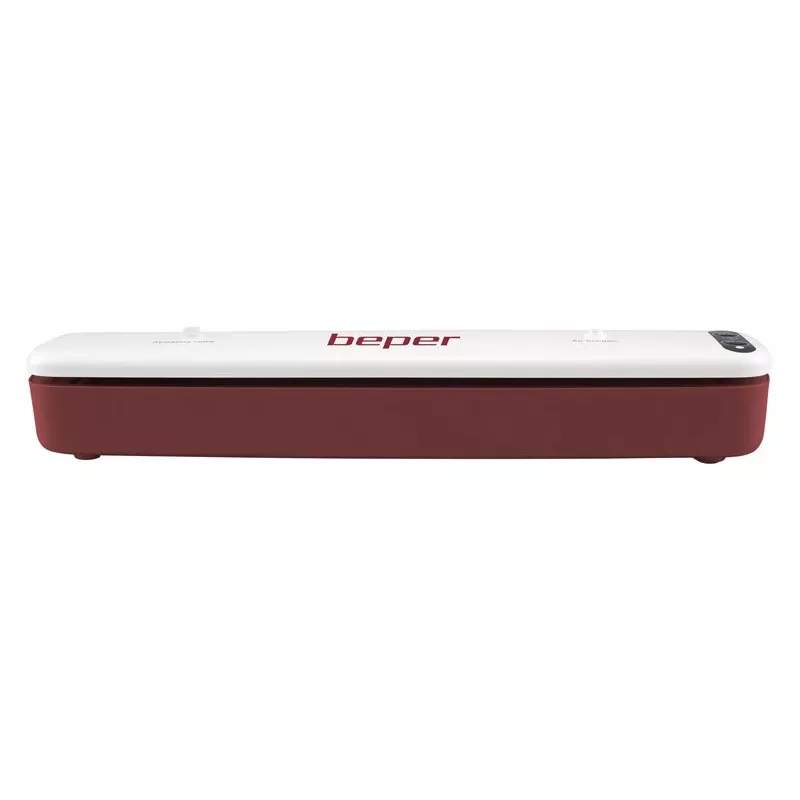 Beper P102CON001 envasadora al vacío, 85 W, bolsas de hasta 30 cm, 5 bolsas de 25x30 cm incluidas, blanco/rojo