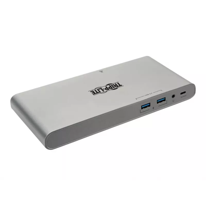 Eaton Tripp Lite Dock USB-C, Triple Display - 4K HDMI/DisplayPort, VGA, USB 3.2 Gen 1, Hub USB-A/USB-C, GbE, carga PD 100W, cables de alimentación internacionales - Estación de acoplamiento - USB-C