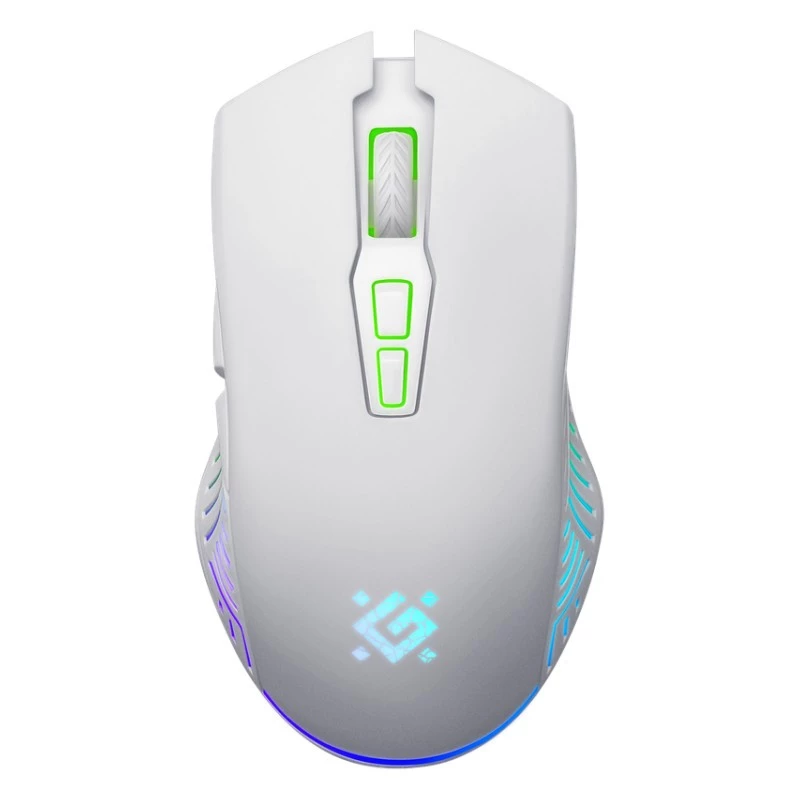 Ratón gaming inalámbrico DEFENDER Pandora White – ambidiestro, 3200 DPI, 6 botones, programable, óptico, USB