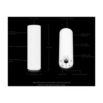 Ubiquiti UniFi U6-Mesh punto de acceso WiFi 6 AX5300 5.3 Gbps IPX5 resistente al agua - blanco
