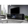 Mueble de TV Cama QIU 200 MDF negro brillante/negro brillante