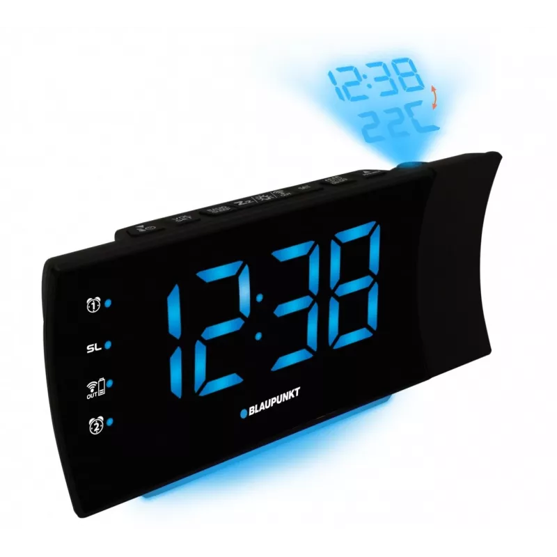 Blaupunkt CRP81USB radio despertador con proyección y carga USB, negro