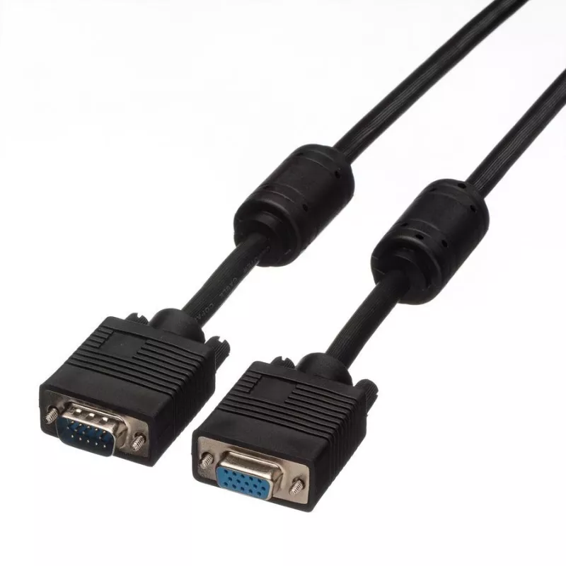 ROLINE Cable VGA HD15 macho - hembra con núcleo de ferrita 3,0m (11.04.5353)