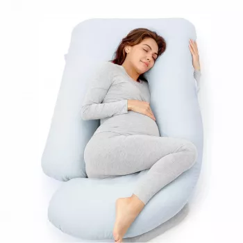 Momcozy PP101 cojín de embarazo en forma de U, terciopelo gris oscuro