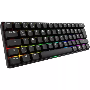 Teclado Sharkoon 100065630 60% con cable USB QWERTZ alemán negro