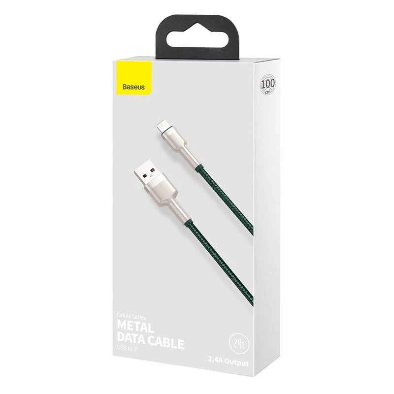 Cable USB-A a Lightning Baseus 1 m, verde