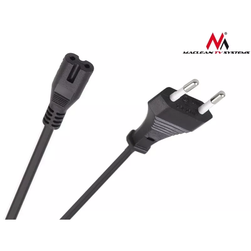 Maclean MCTV-809 Cable de alimentación de enchufe EU a Figure-8 (C7), 1,5 m