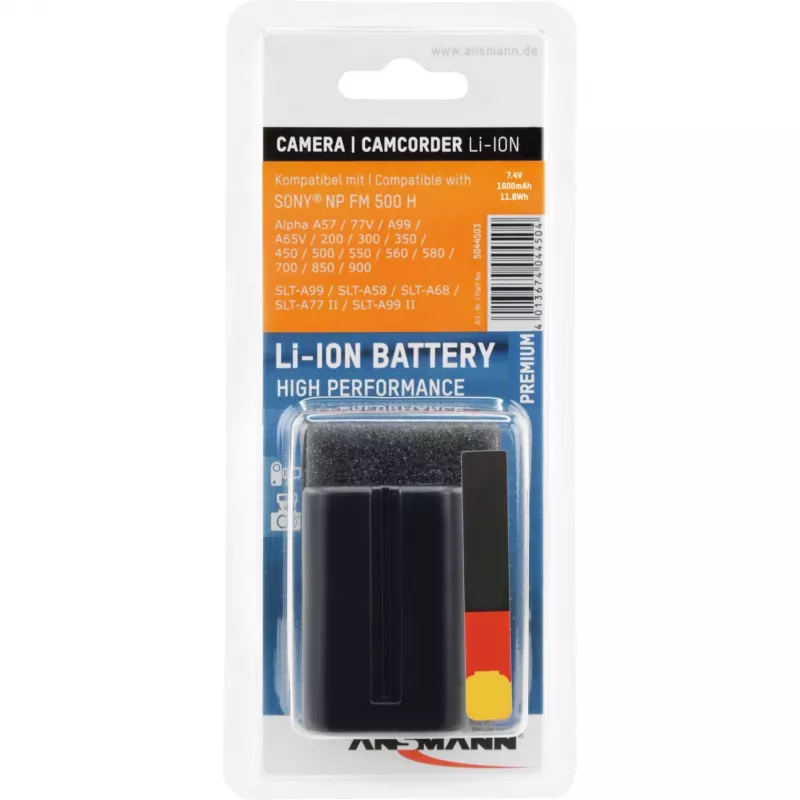 ANSMANN A-Son NP FM 500 H - Batería para cámara Li-Ion 1500 mAh (5044503)
