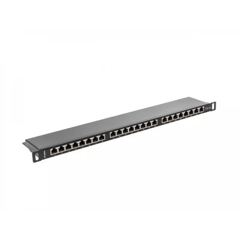 Patch panel LANBERG PPS5-0024-B 24 puertos CAT5e, metal, 0,5 U, 445×99×22,3 mm, negro
