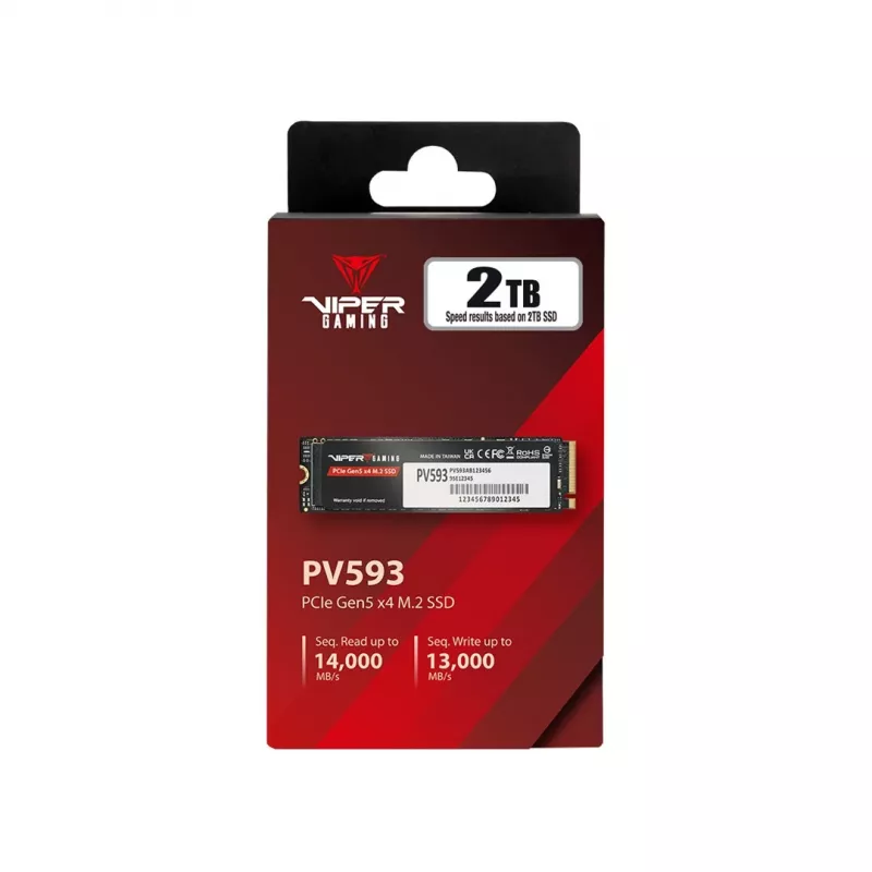 SSD M.2 2280 NVMe PCIe Gen5 x4 PATRIOT PV593P2TBM28H 2 TB, NVMe 2.0, 14000/13000 MB/s