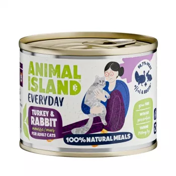 ANIMAL ISLAND Everyday pavo y conejo - comida húmeda para gatos - 200 g